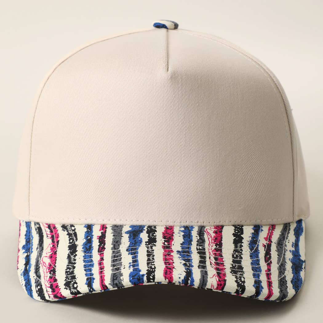 Colorful Stripe Brim Trucker Hat