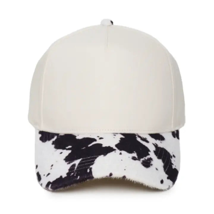 Animal Print Velvet Brim 5 Panel Trucker Hat