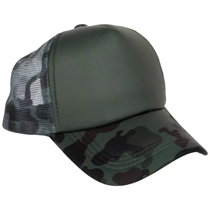 Basic High Crown Foam Trucker Hat with Patch