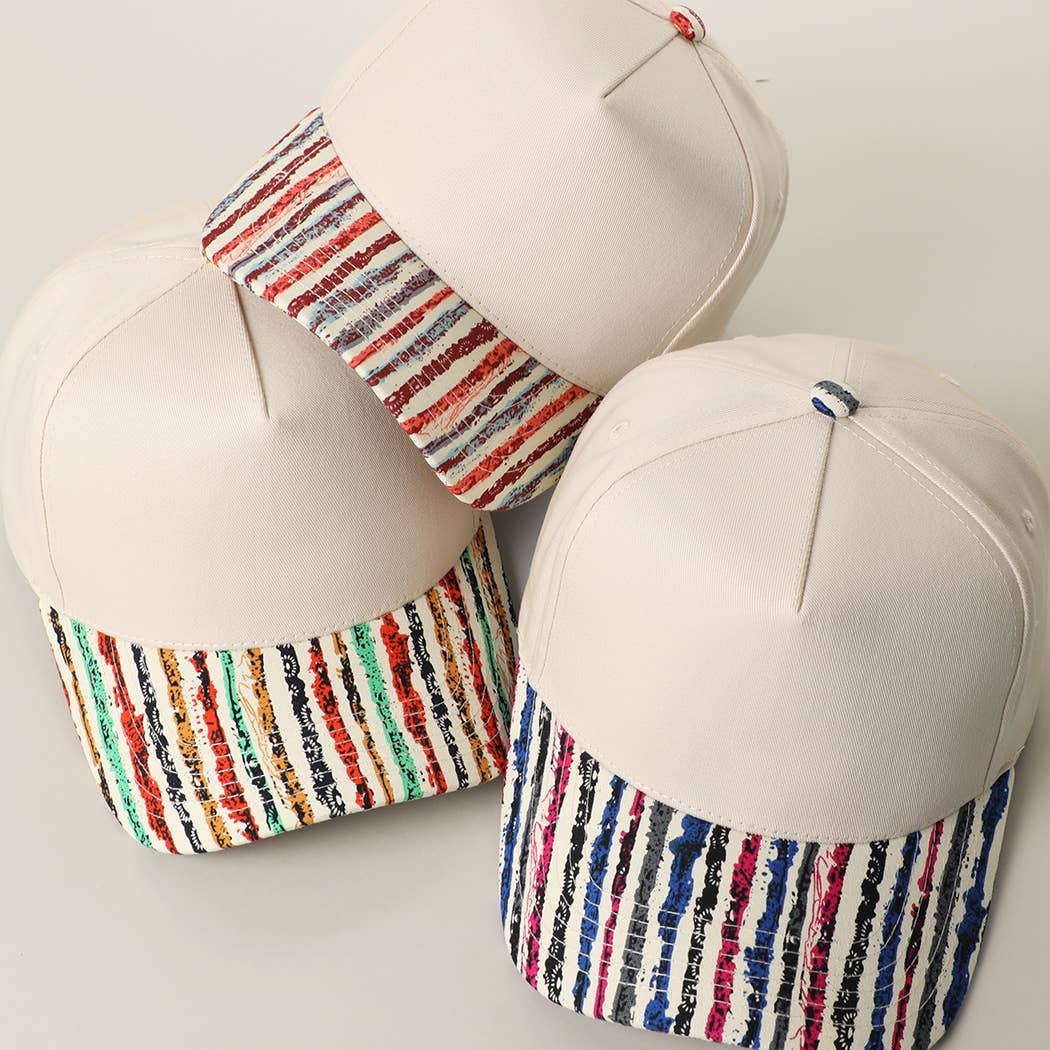 Colorful Stripe Brim Trucker Hat