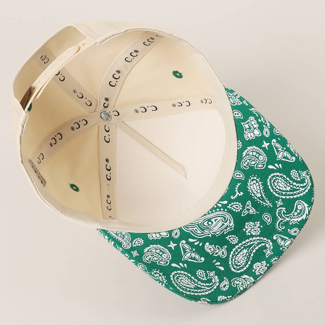 Two-Tone Canvas Cotton Paisley Trucker Hat