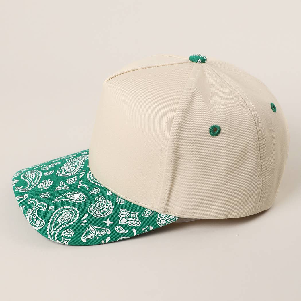Two-Tone Canvas Cotton Paisley Trucker Hat