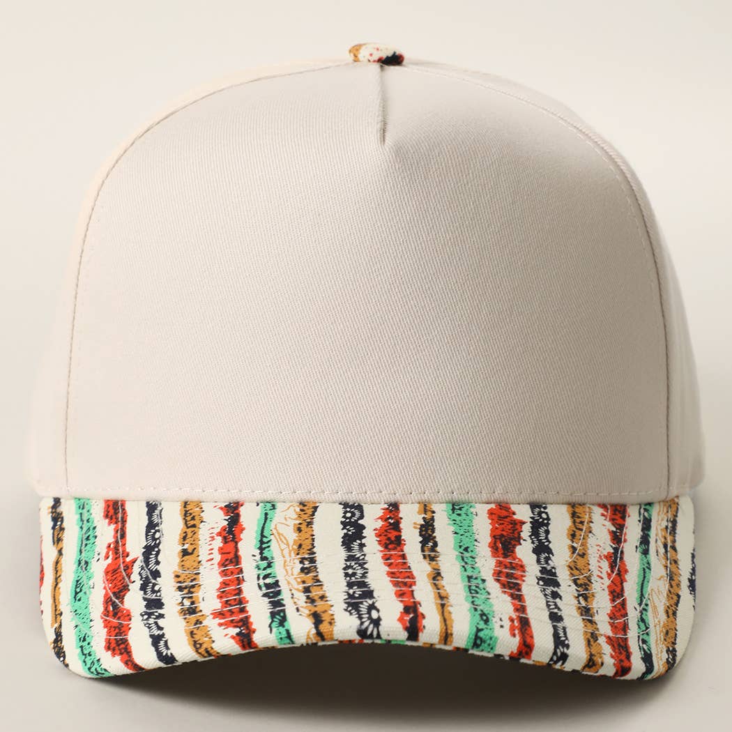 Colorful Stripe Brim Trucker Hat