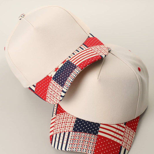 Americana Patchwork Brim Trucker Hat