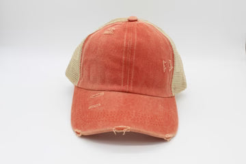 Ponytail Hat for Women - Baseball Cap with Adjustable Fit & High Pony Tail Criss Cross Back
