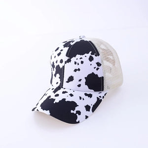 Women's Ponytail Mesh Baseball Cap Criss Cross High Bun Trucker Hat