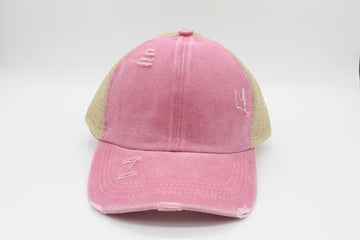 Ponytail Hat for Women - Baseball Cap with Adjustable Fit & High Pony Tail Criss Cross Back