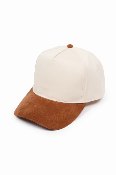 Suede Brim 5 Panel Baseball Cap