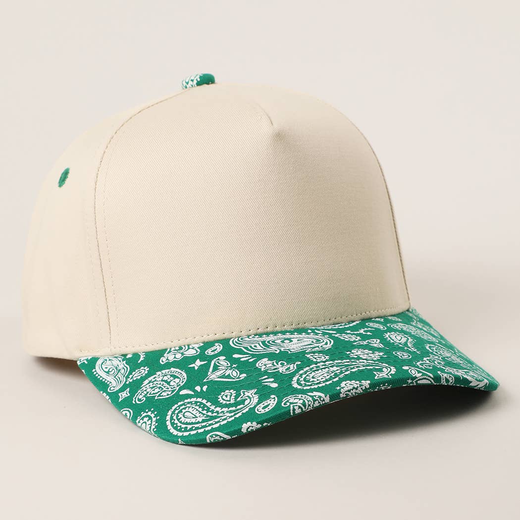 Two-Tone Canvas Cotton Paisley Trucker Hat