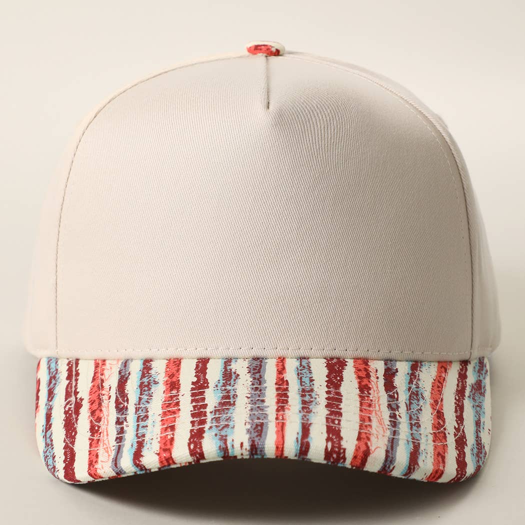 Colorful Stripe Brim Trucker Hat