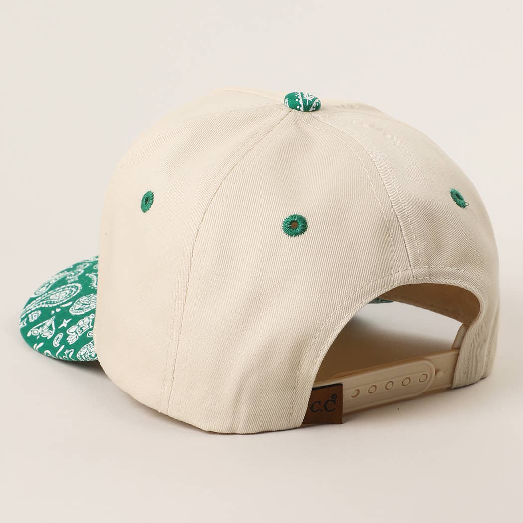 Two-Tone Canvas Cotton Paisley Trucker Hat