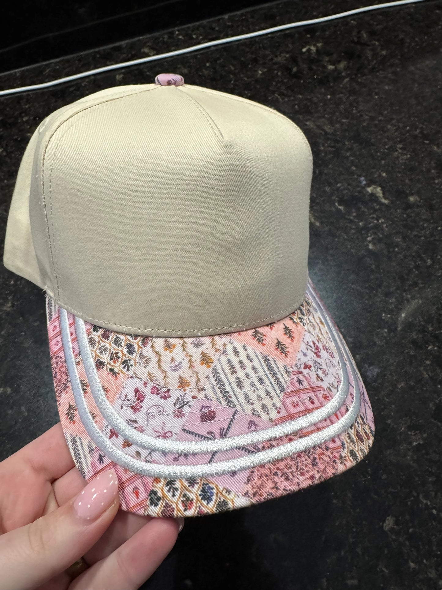 Patchwork Printed Brim Hats