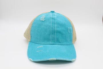Ponytail Hat for Women - Baseball Cap with Adjustable Fit & High Pony Tail Criss Cross Back